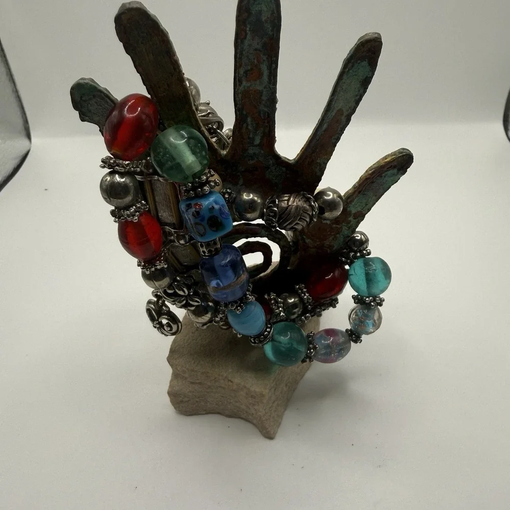 Boho Multicolor Beaded Wrap Bracelet Watch Geneva Quartz Chunky‎ Beads
